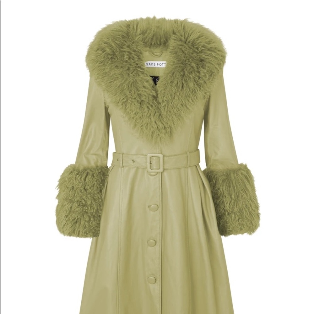 Saks Potts FOXY SHEARLING COAT — SAGE